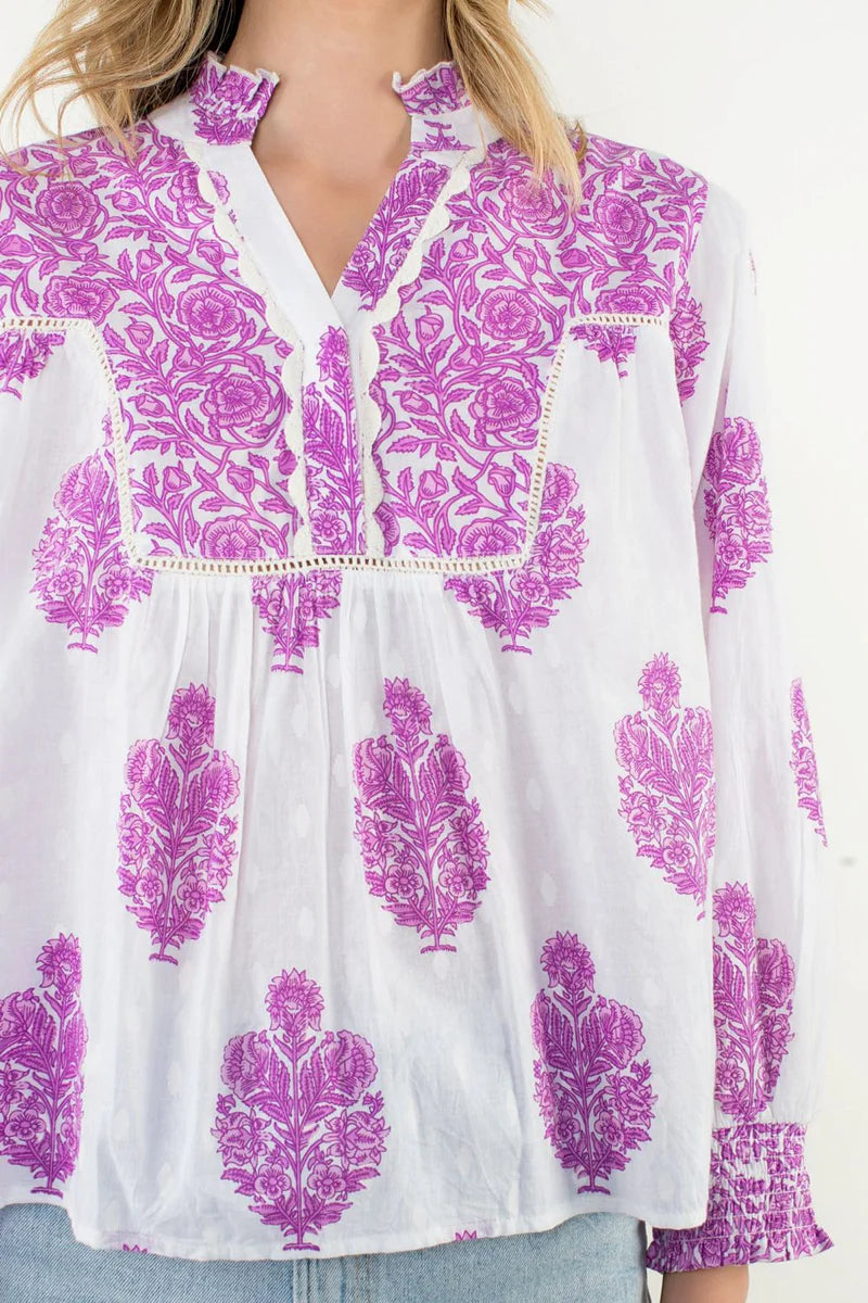 THML Conley Hand-Printed Floral Top size S