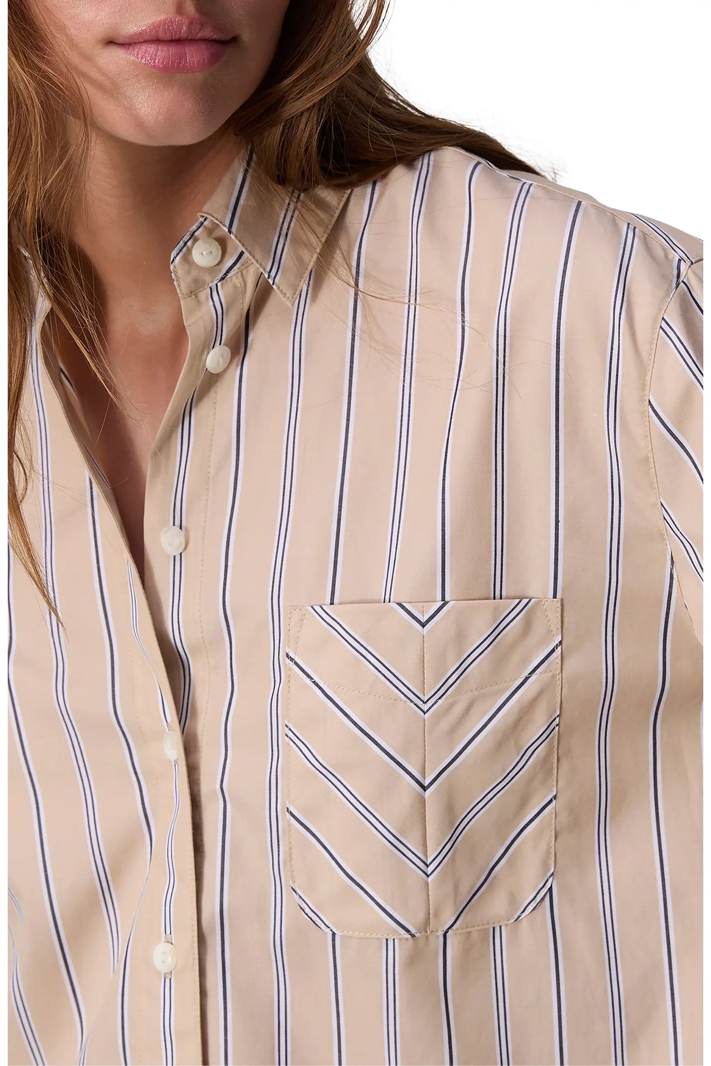 Rag and Bone Maxine Stripe Crop Button Up Shirt size S