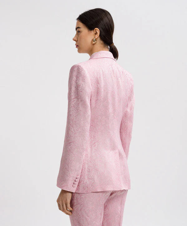 Etro Pink Jacquard Blazer Jacket size 44 US 8