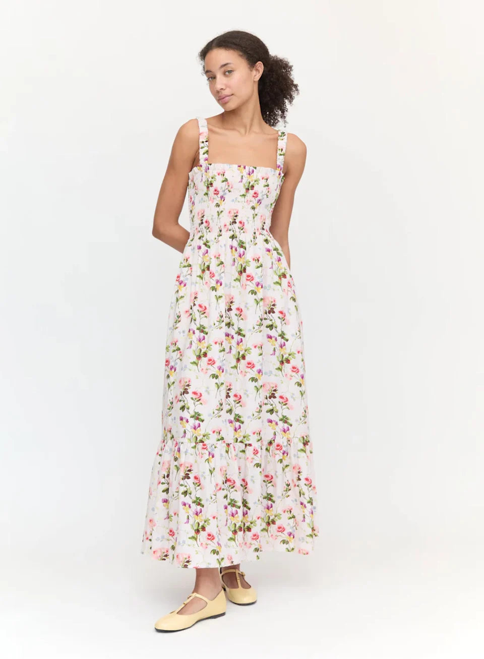 Hill House The Anjuli Nap Dress Pink Blue bonnet size XS