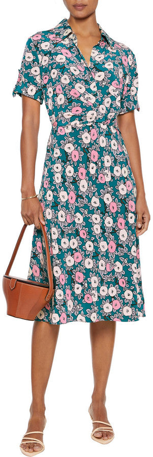 Diane Von Furstenberg Deborah Whimsical Floral Midi Dress size 4