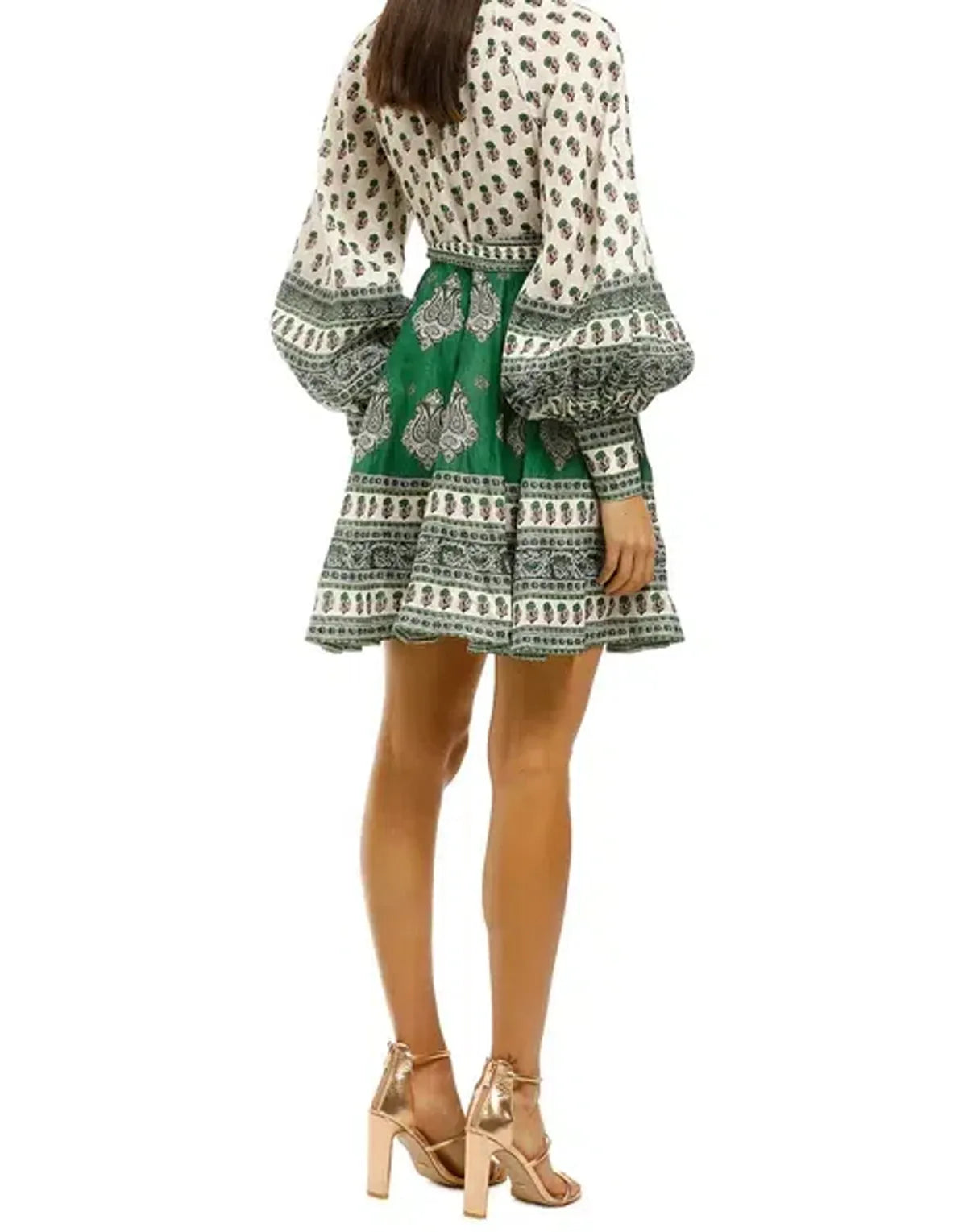 Zimmermann Amari Emerald Buttoned Dress size AU 0 US 4