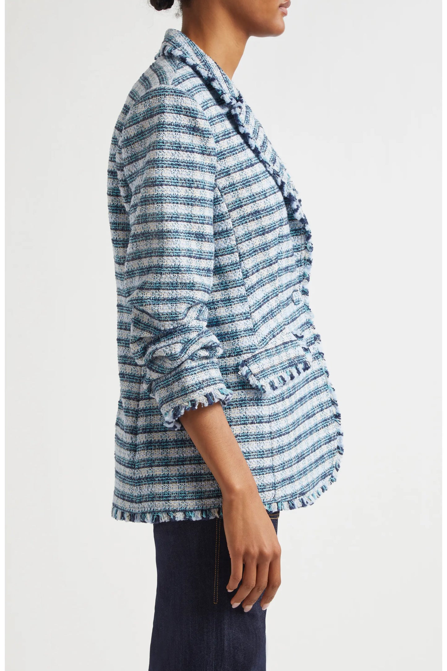 Cinq a Sept Khloe Blue Tweed Blazer size 6