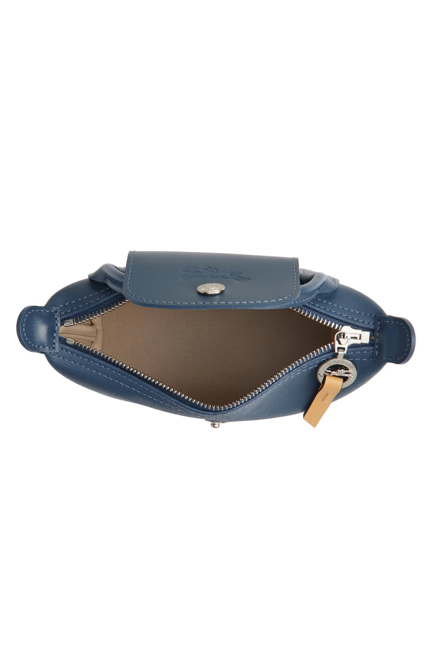 Longchamp Le Pliage Leather City Mini Top Handle Cosmetic Pouch in Slatex