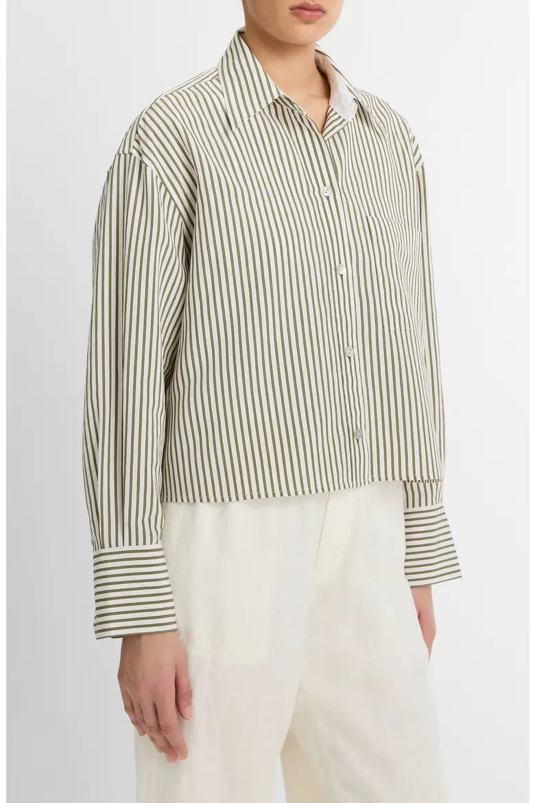 Vince Till Stripe Crop Shirt size XS