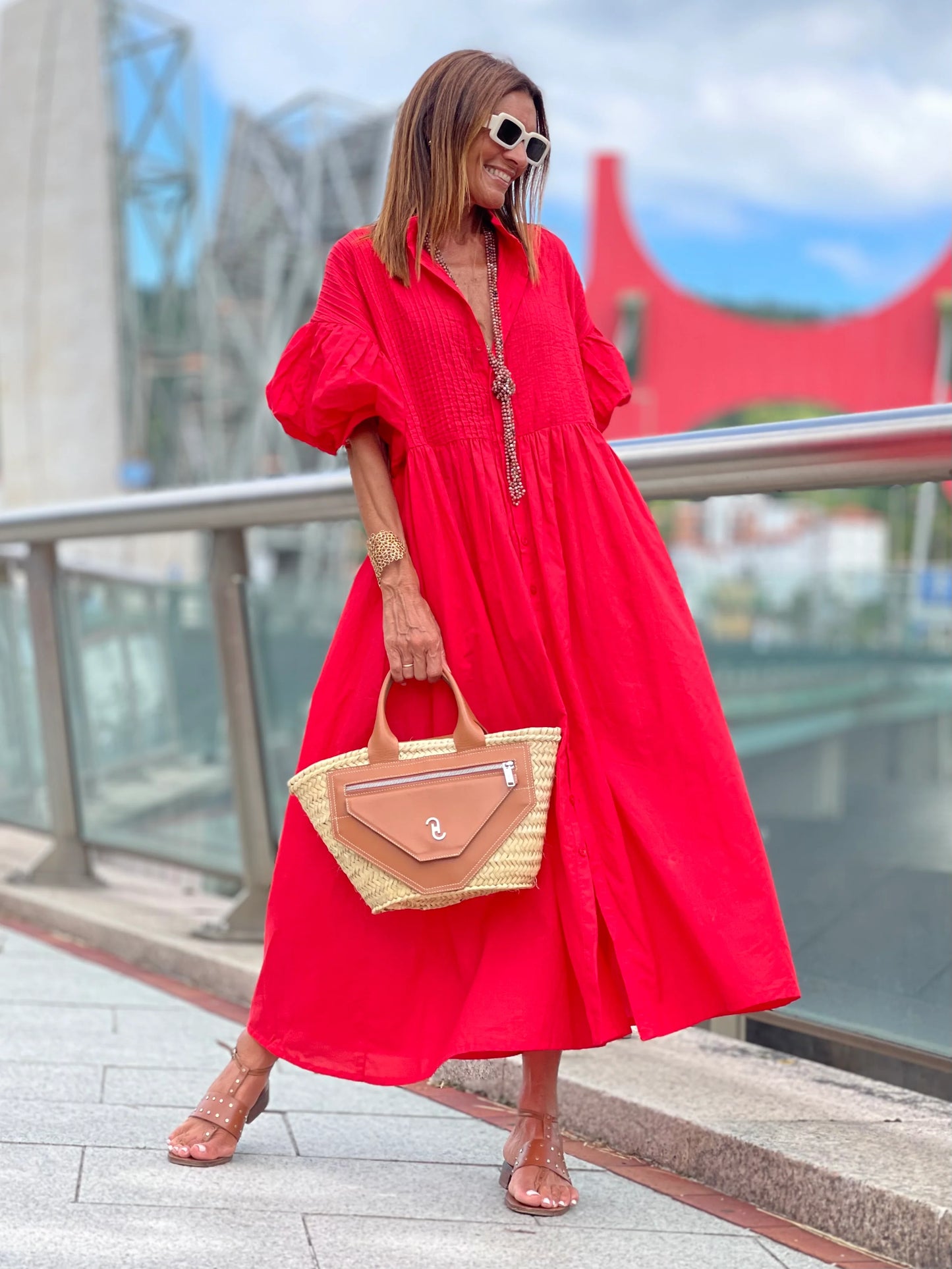 Marielle Red Dress Pheobe Dress in Red size OS