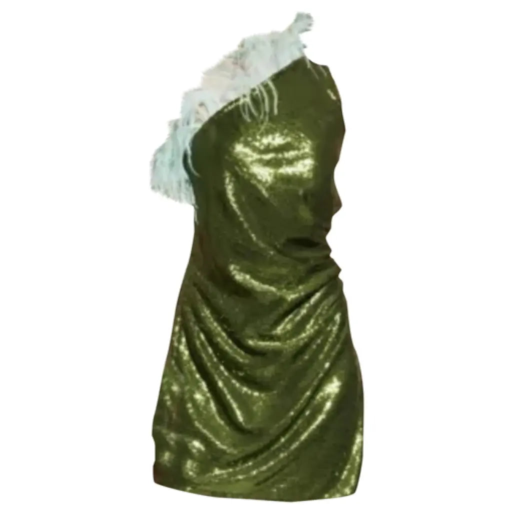 Nervi Green Glitter Mini Dress size 44 US 8