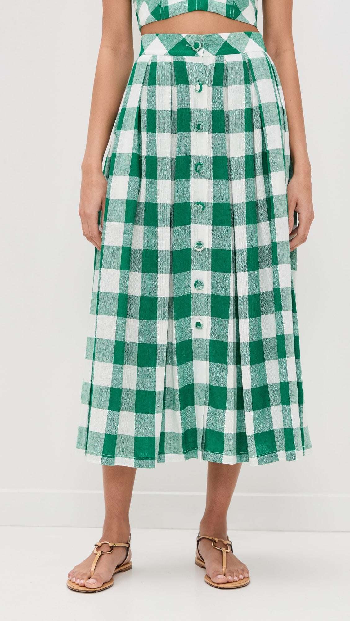 Hunter Bell Eva Skirt in Green Gingham size 8