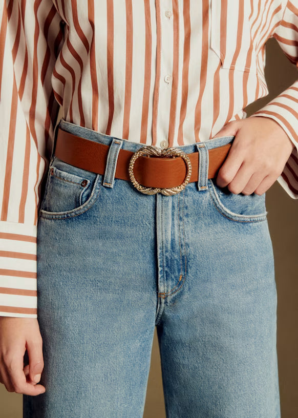 Sezane Artemis Belt in Natural Heritage Leather size 90