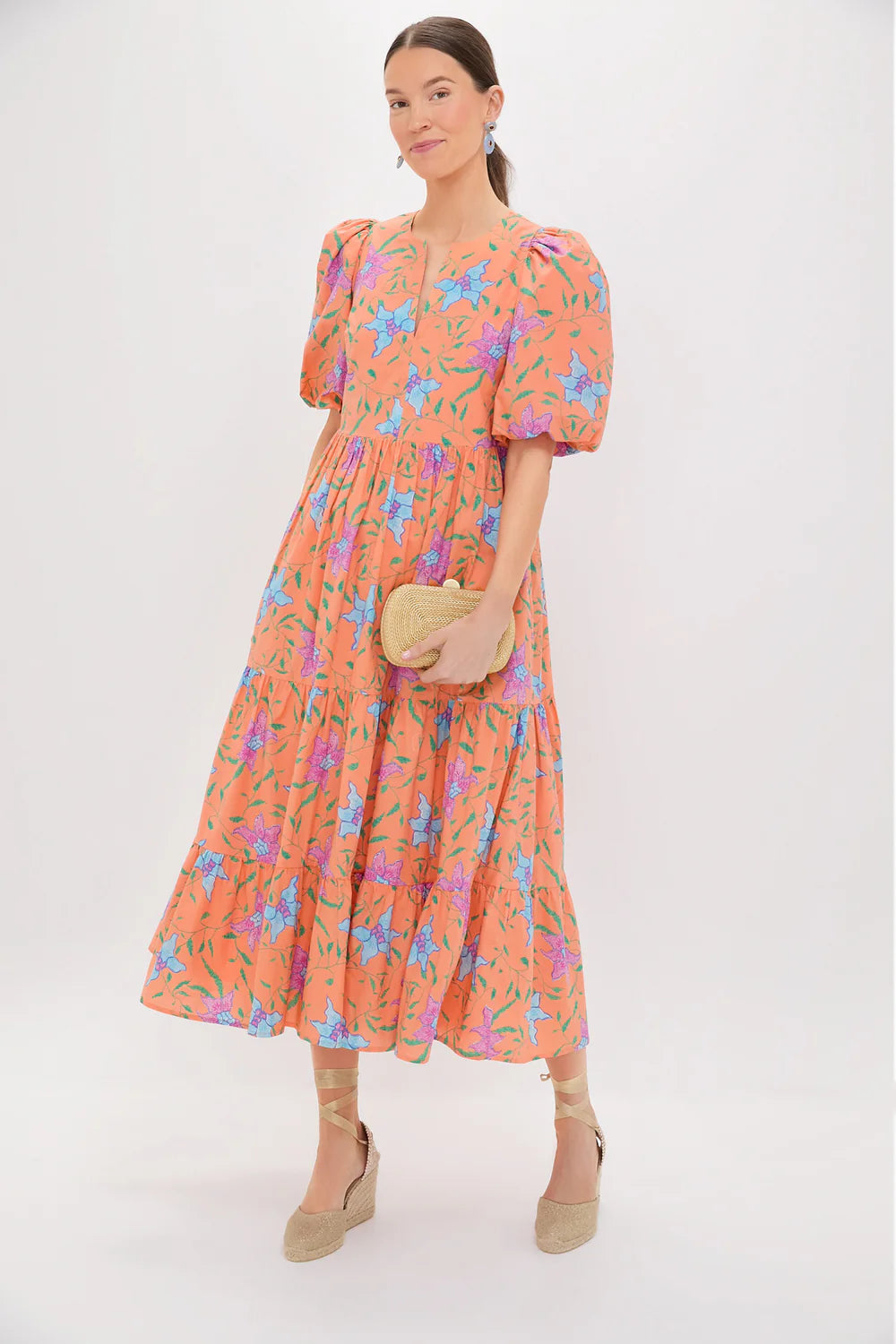 Hyacinth House Orange Multi Floral Cisco Maxi Dress size XS
