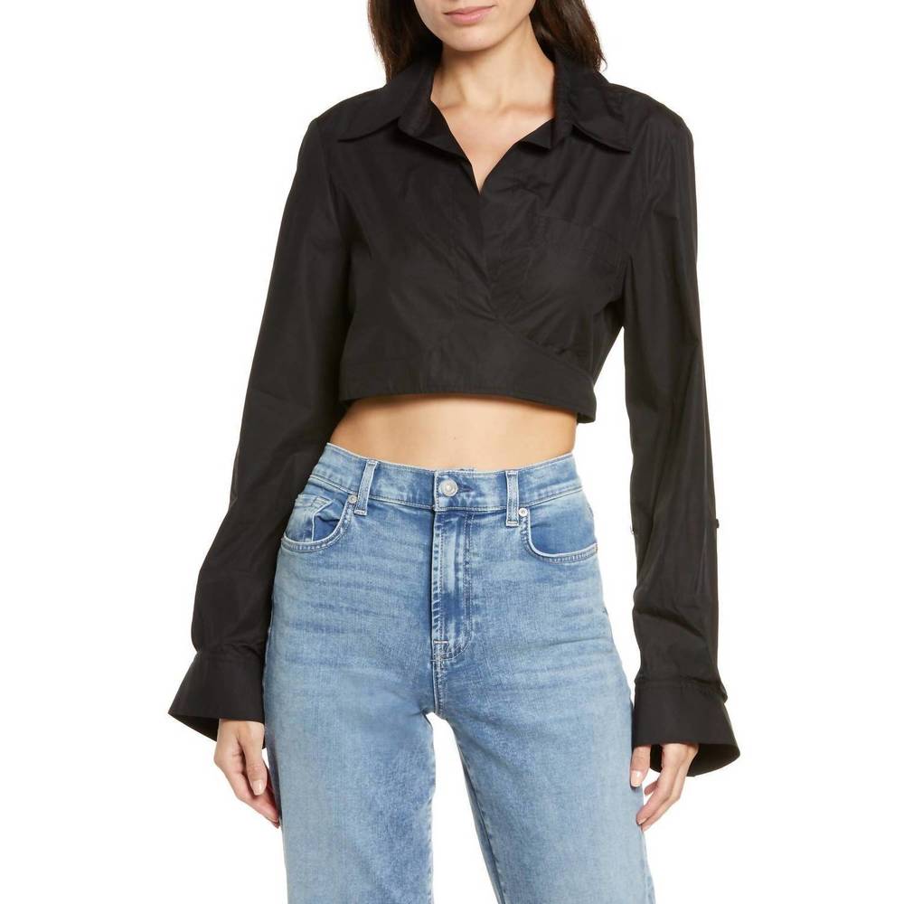 TWP Ty Me Up Wrap Shirt in Black size XL