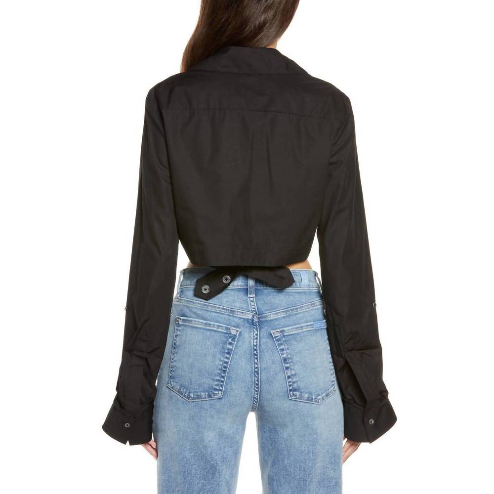 TWP Ty Me Up Wrap Shirt in Black size XL