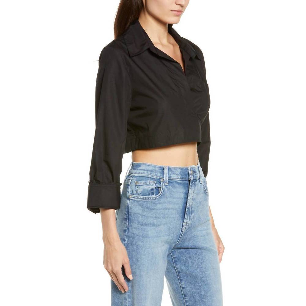TWP Ty Me Up Wrap Shirt in Black size XL