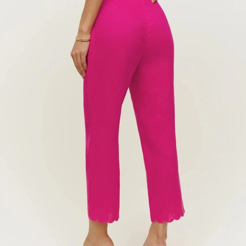 Reformation Set Linen Lizzi Top with Liam Linen Pant size 2