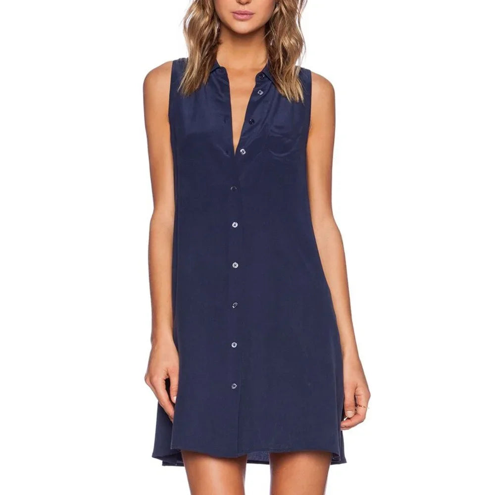 Equipment Mina Shirt Dress in Peacoat Blue size XS