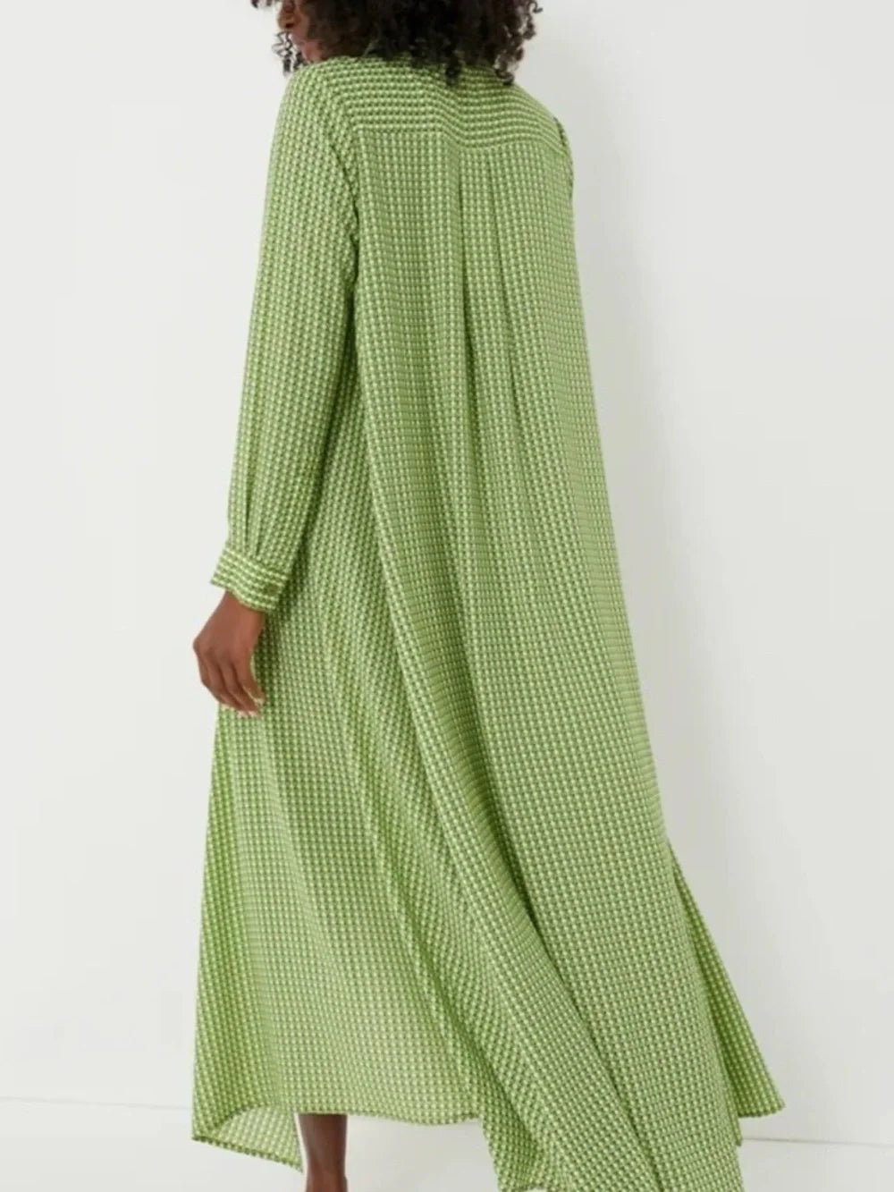 Tuckernuck Verdant Green Basketweave Geo Lucille Long Sleeve Dress size XXXL