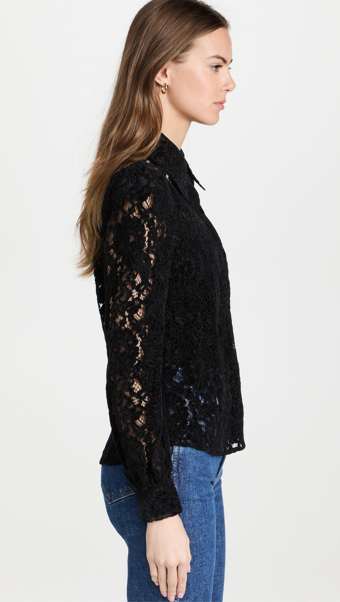 L'Agence Jenica Lace Blouse in Black size S