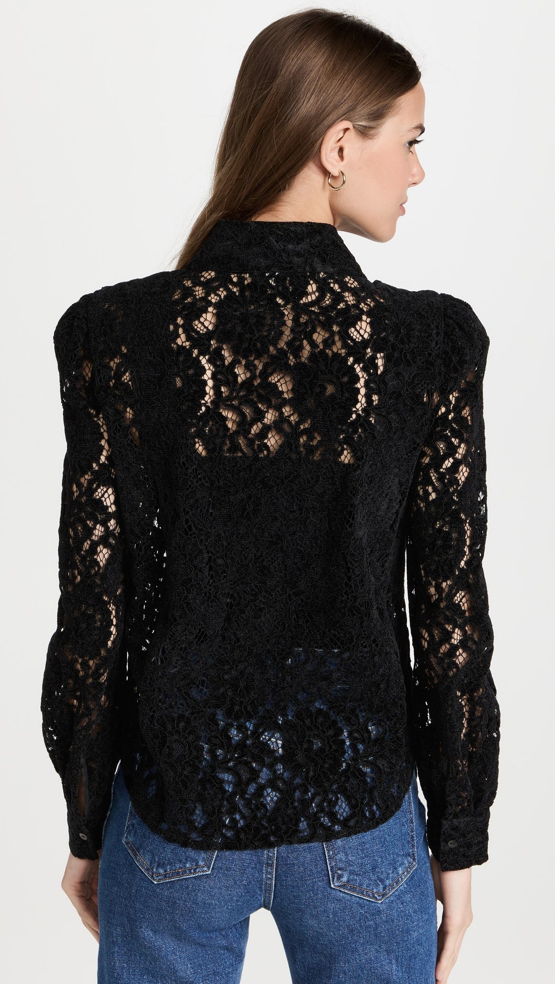 L'Agence Jenica Lace Blouse in Black size S