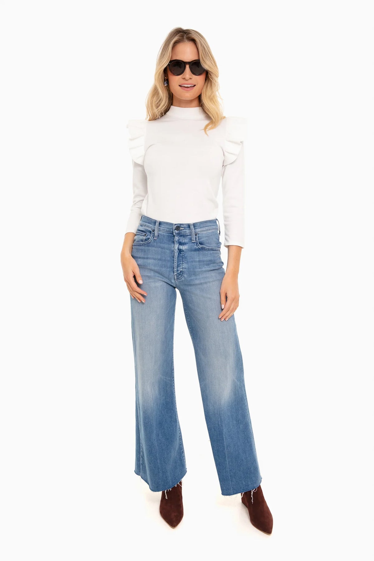 Mother The Tomcat Roller Fray Jeans in We the Animals Wash size 27