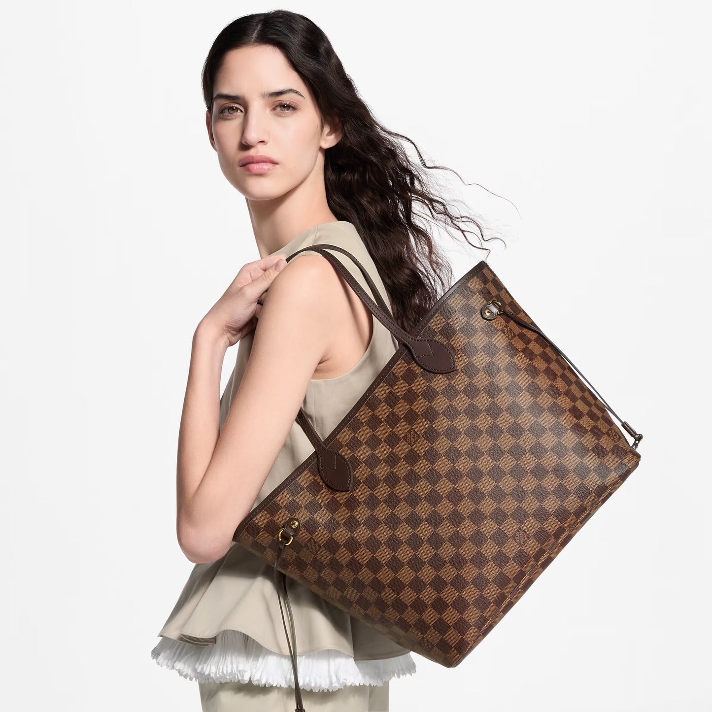 Louis Vuitton Tote Neverfull MM Damier Ebene Tote Bag
