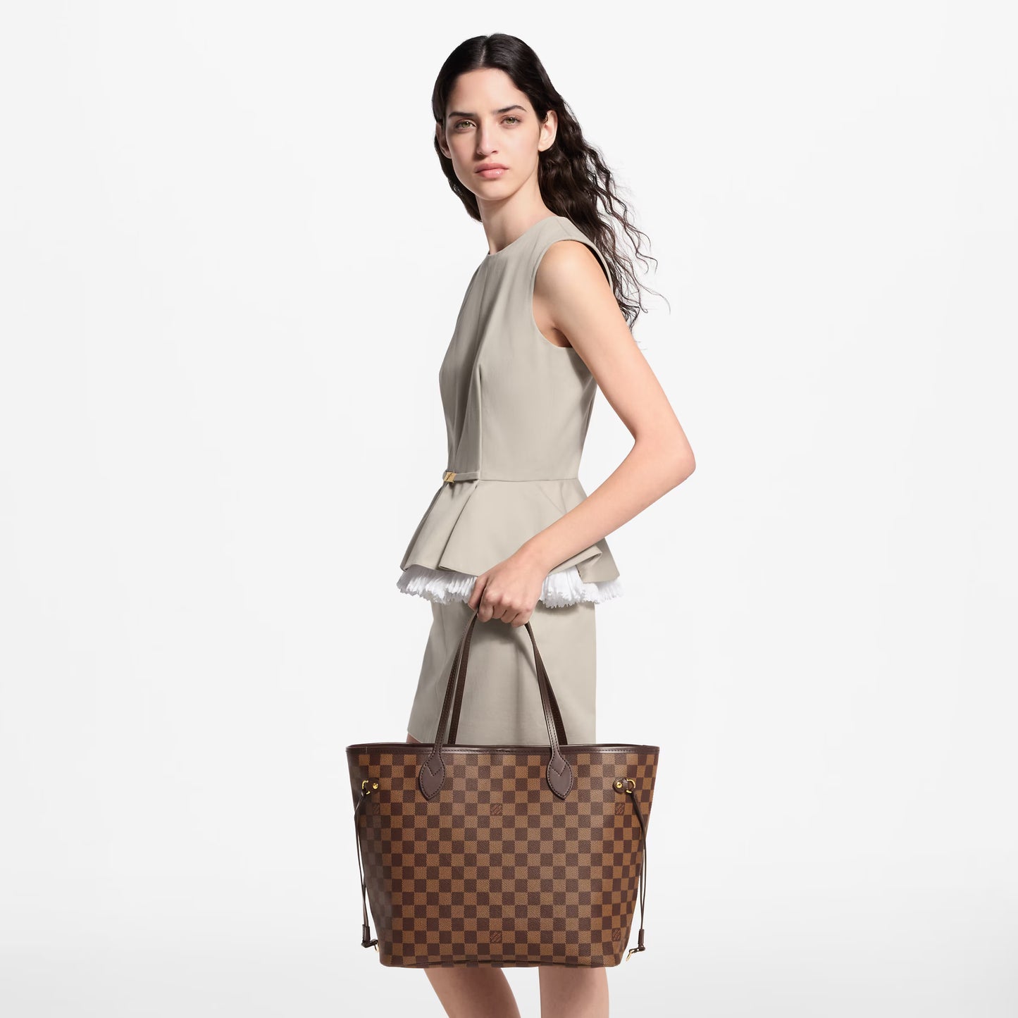 Louis Vuitton Tote Neverfull MM Damier Ebene Tote Bag