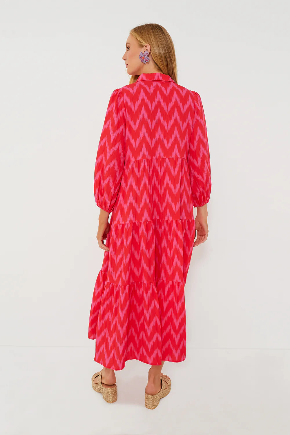 Pomander Place Hot Pink Ikat Mabel Maxi Dress size L