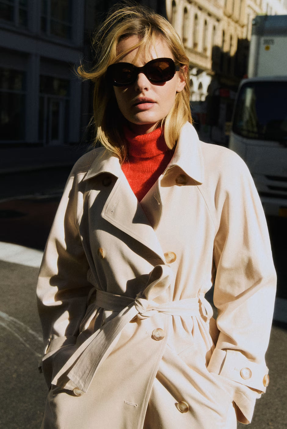 Sezane Pierce Trench Coat in Beige size 38 US 6