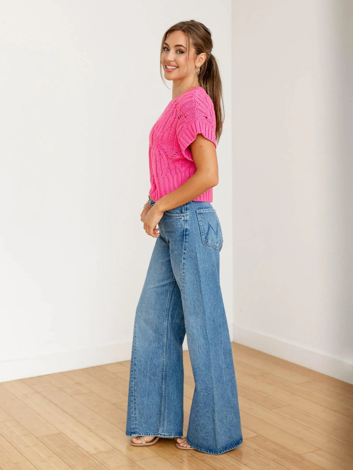 Mother The Lemon Twist Sneak Jeans in Rolling in The Dough Wash size 28