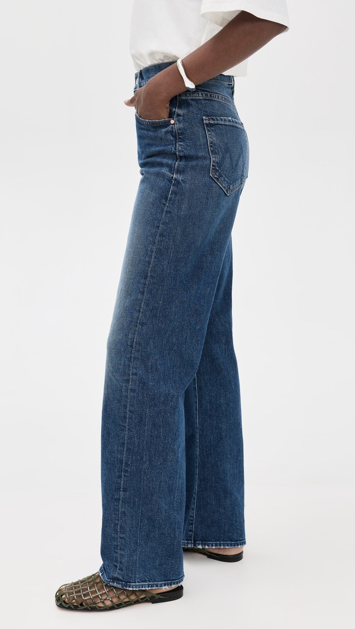 Mother The Lasso Sneak Jeans in Punk Nouveau Wash size 29