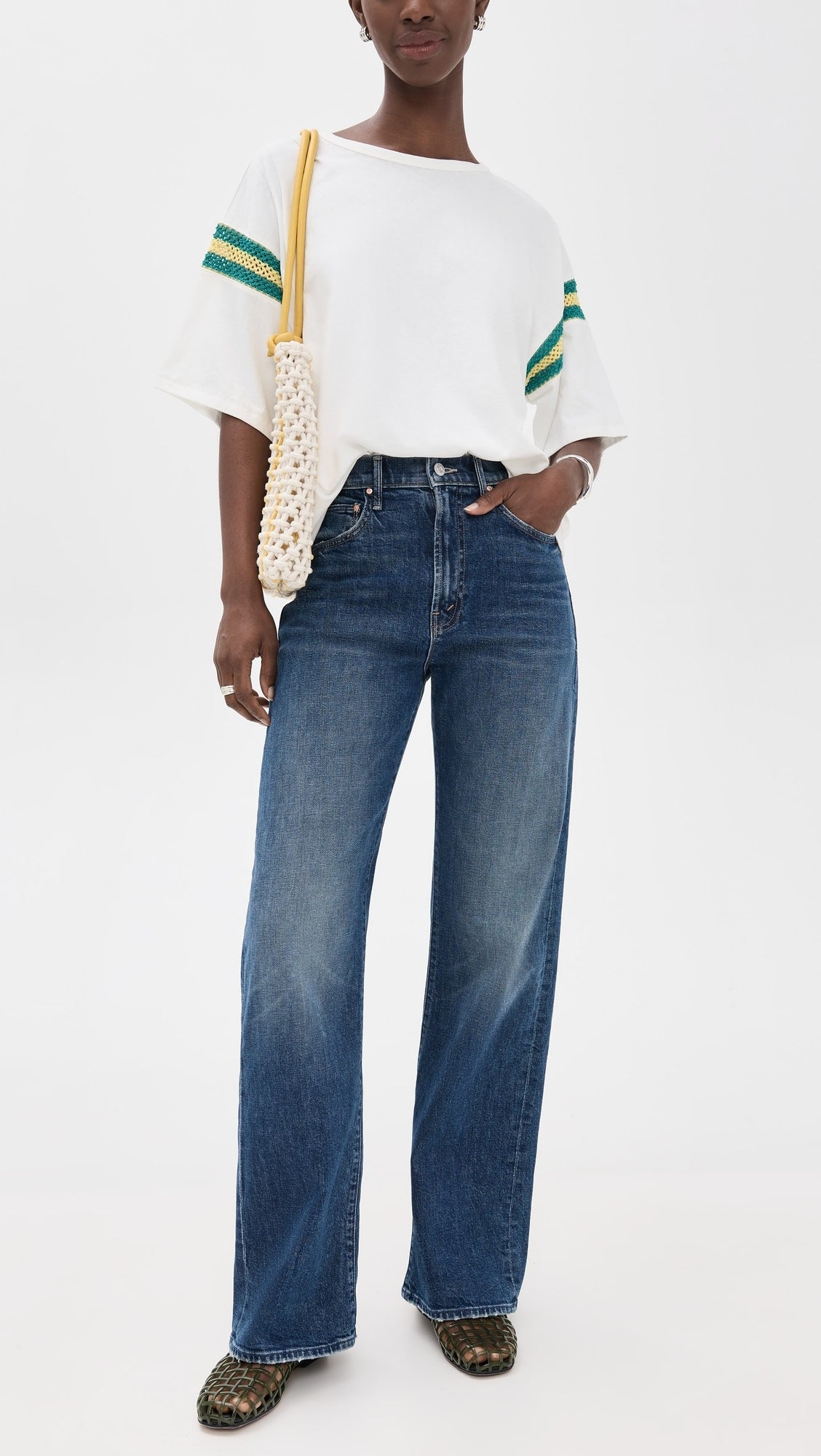 Mother The Lasso Sneak Jeans in Punk Nouveau Wash size 29