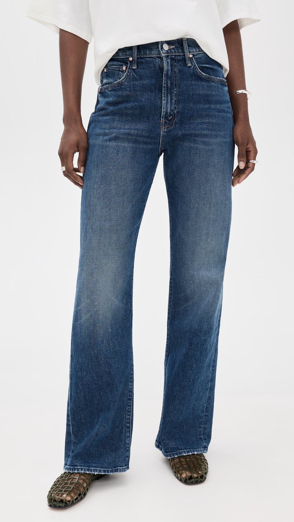 Mother The Lasso Sneak Jeans in Punk Nouveau Wash size 29