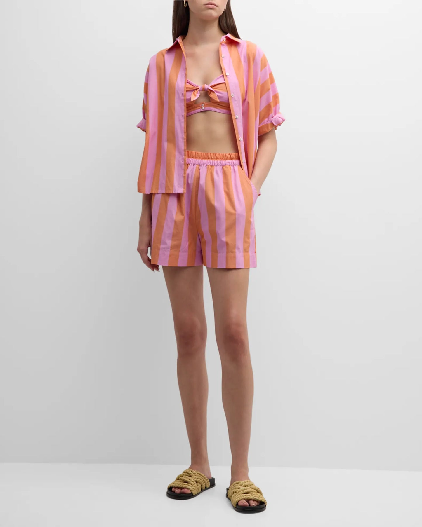Xirena Teddy Shirt Pomelo Stripe size L