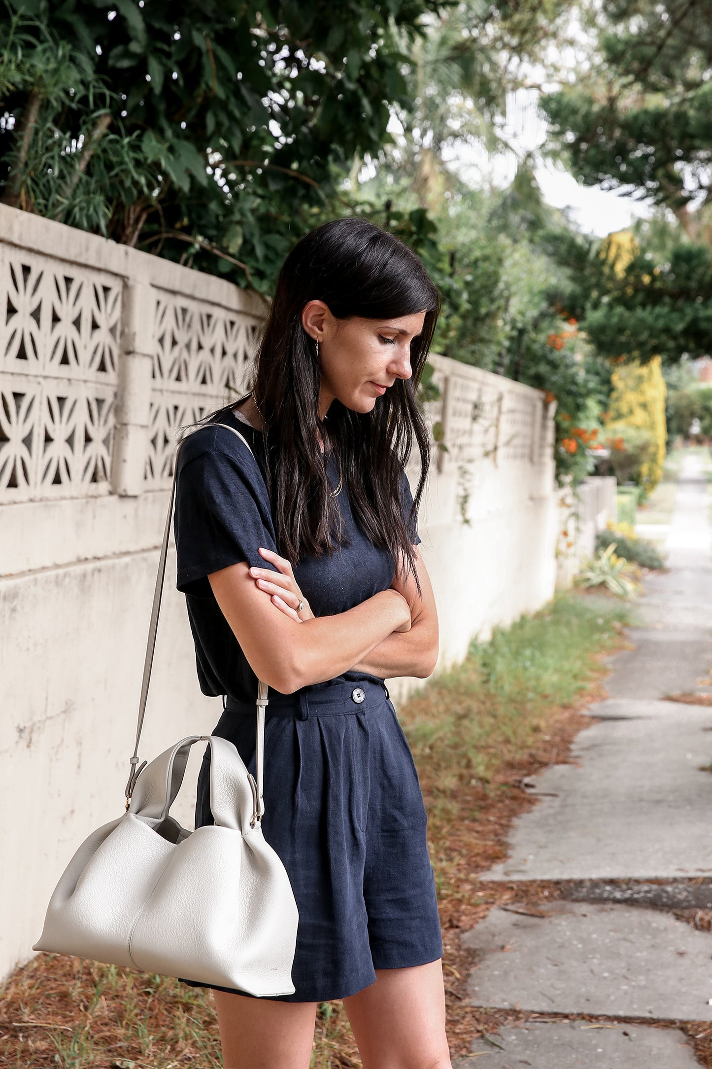 Polene Numéro Neuf Edition Textured Chalk Bag