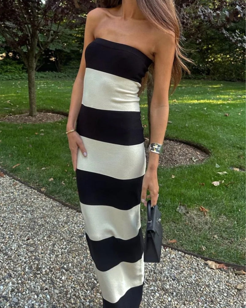 Posse Theo Strapless Striped Dress size S