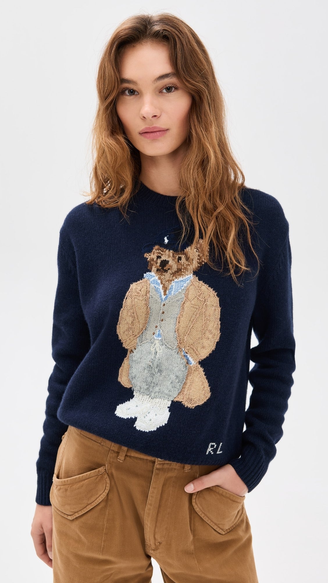 Polo Ralph Lauren Navy Cashmere Bear Sweater size S