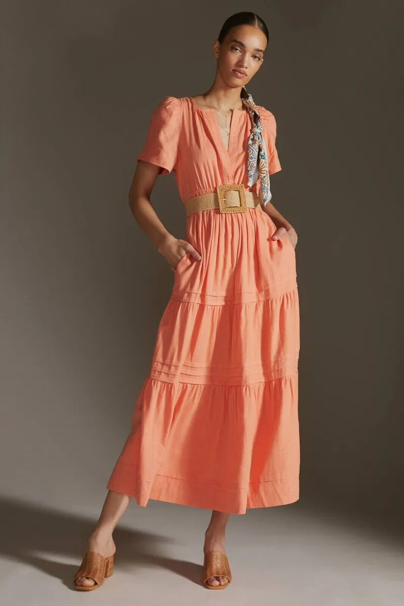 Anthropologie Linen Somerset Dress size S