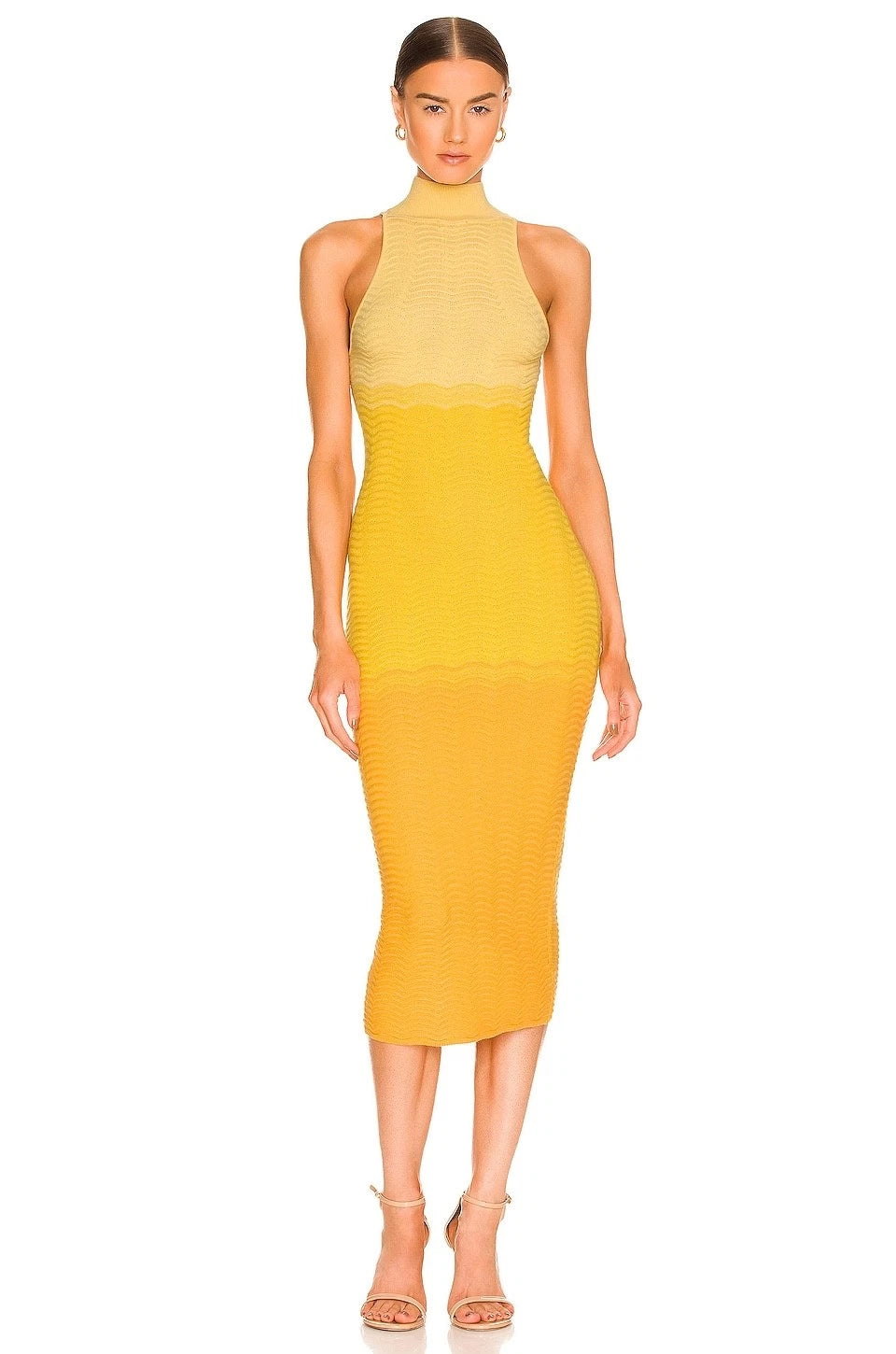 Camila Coelho Yellow Cressida Dress ombre size XS