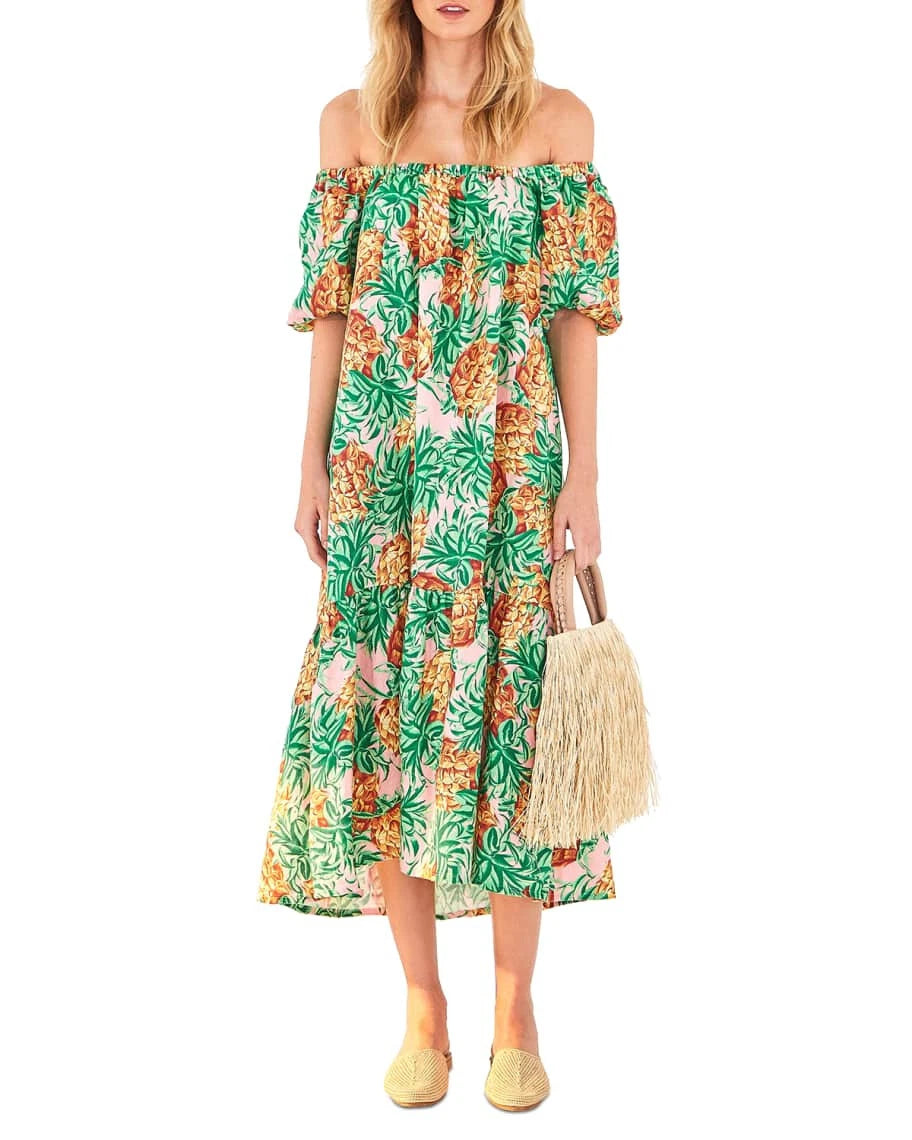 Farm Rio Pineapple Garden Linen Dress size XL