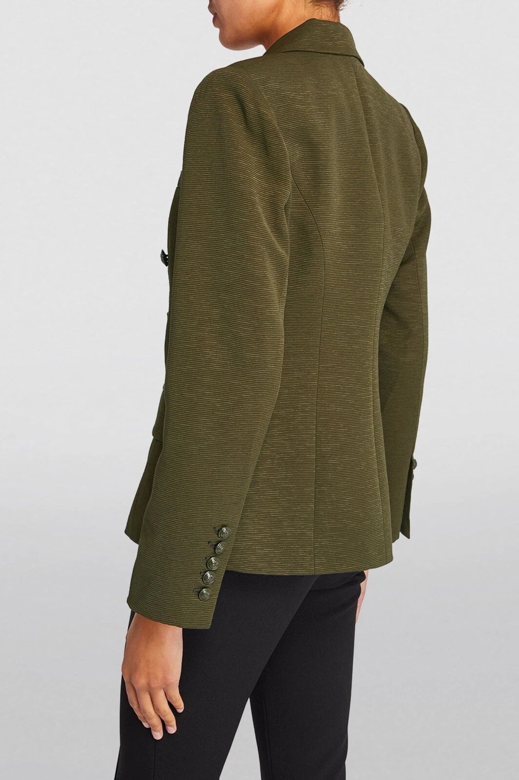 L'Agence Kenzie Double Breasted Faille Blazer in Forest Green size 2