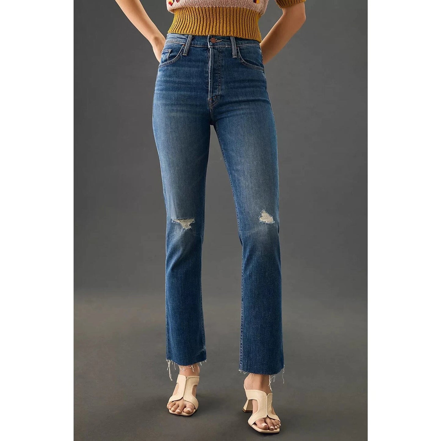 Mother The Tomcat Ankle Fray in Globe Trotter size 28