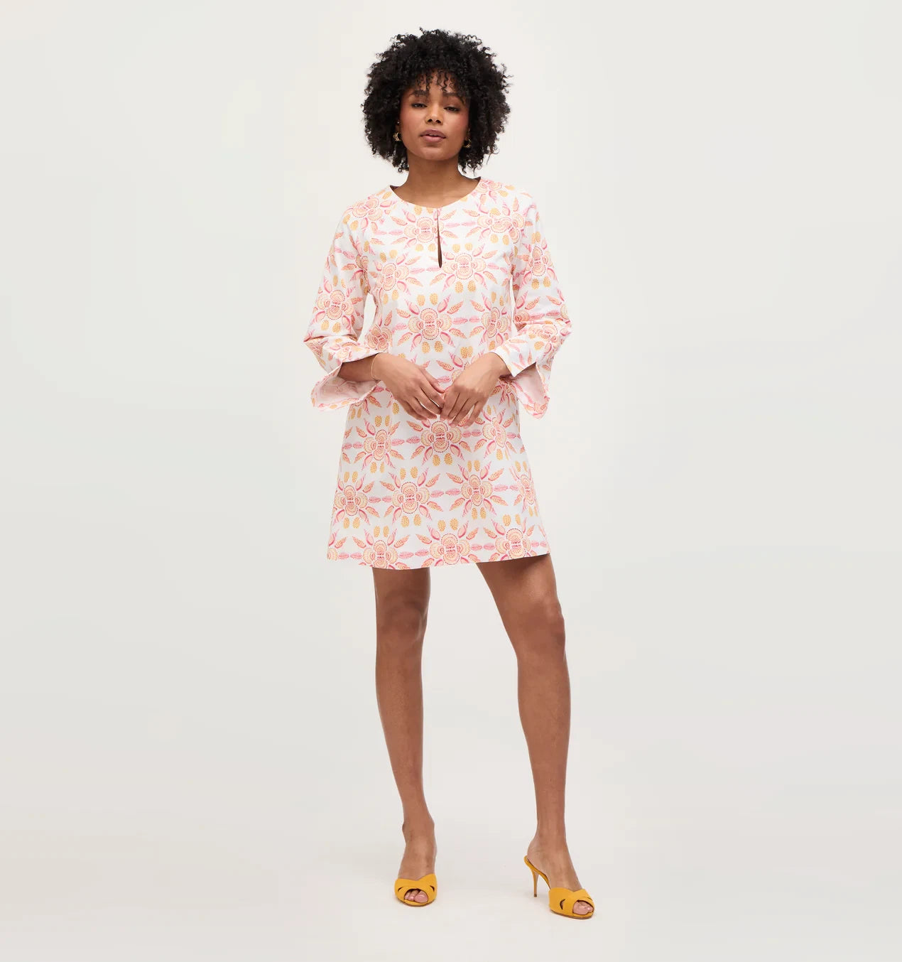 Hill House The Artemis Shift Mini Dress Shell Mosaic size M