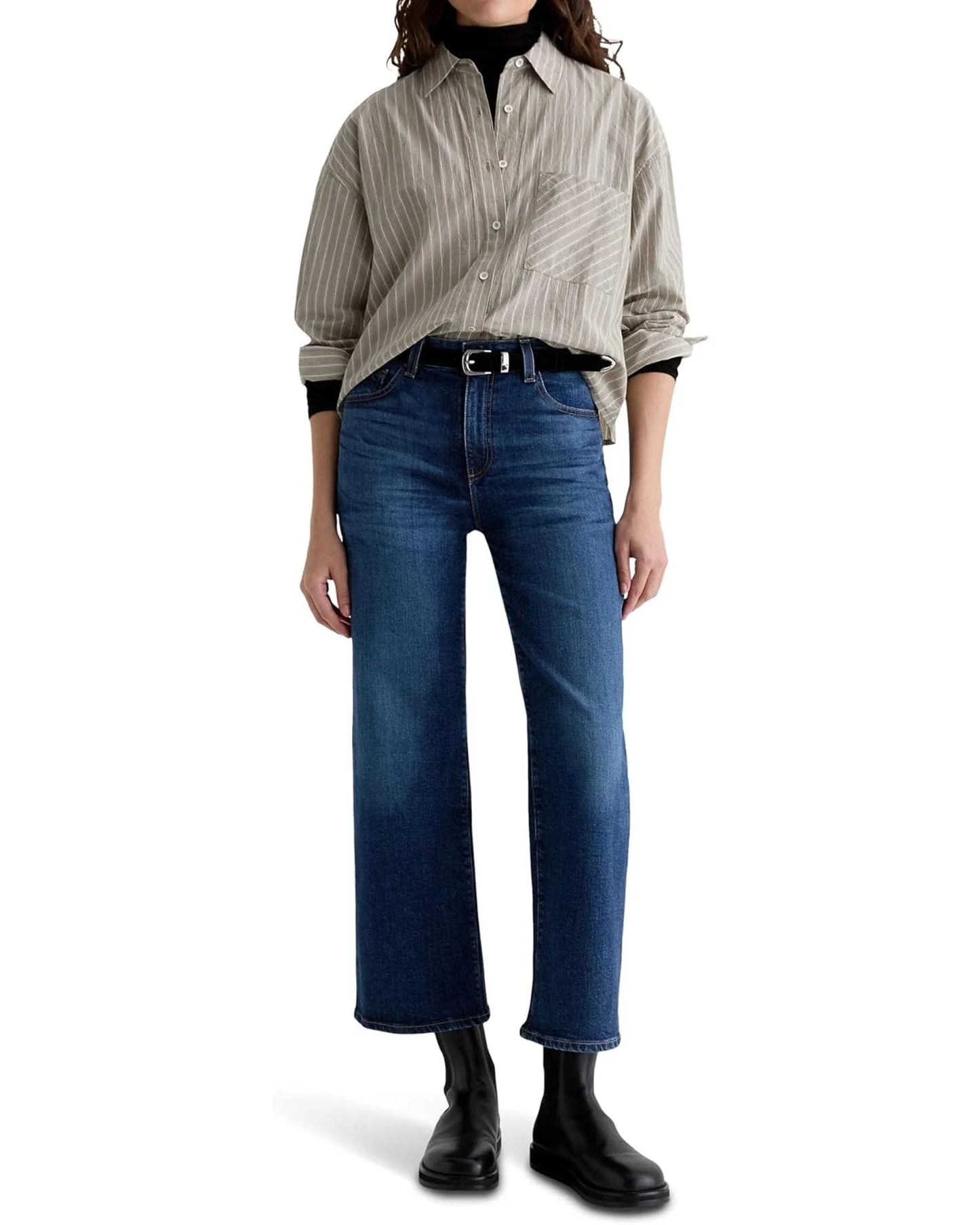 AG Saige Wide Leg Crop Jeans in Veiled Wash size 28