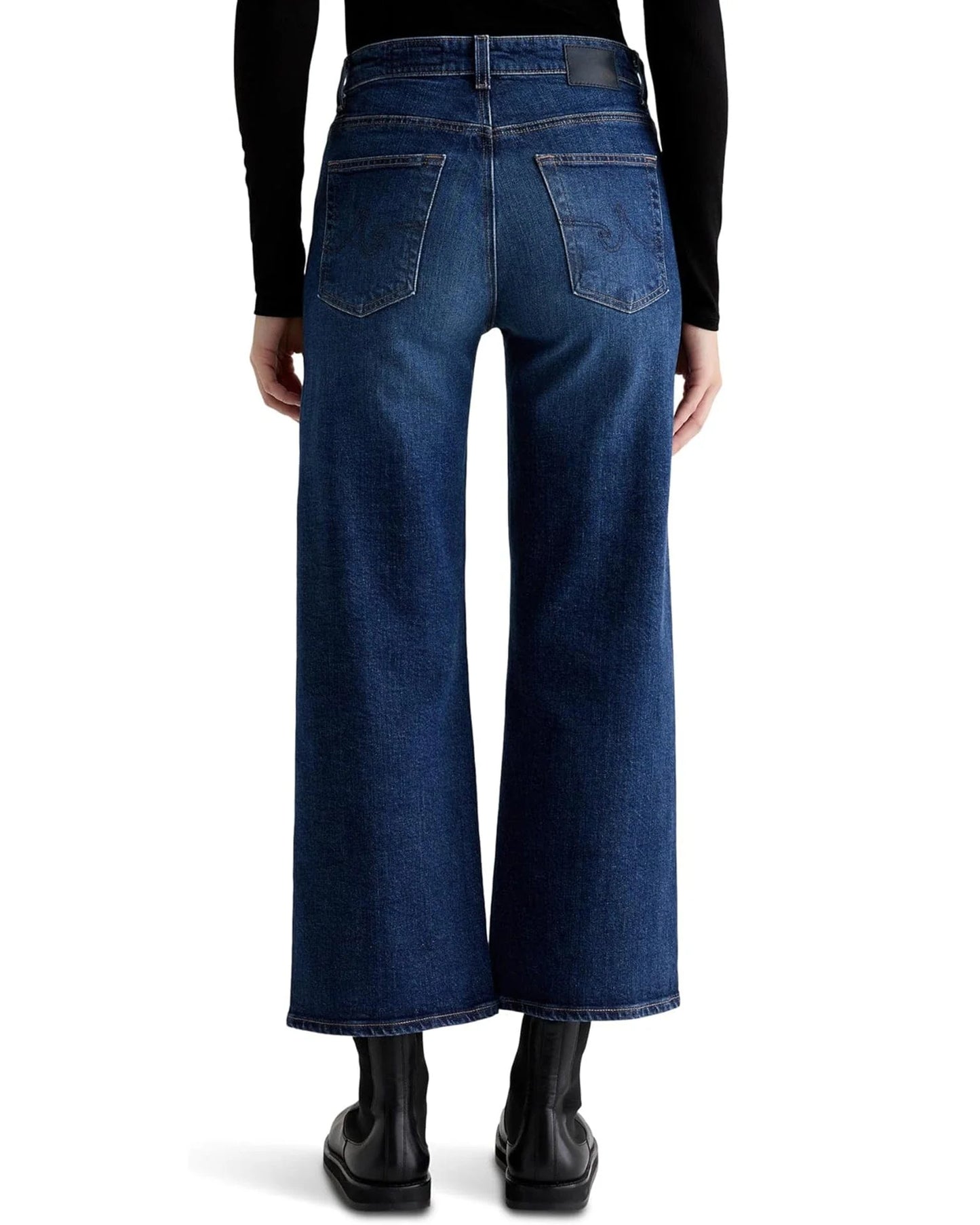 AG Saige Wide Leg Crop Jeans in Veiled Wash size 28