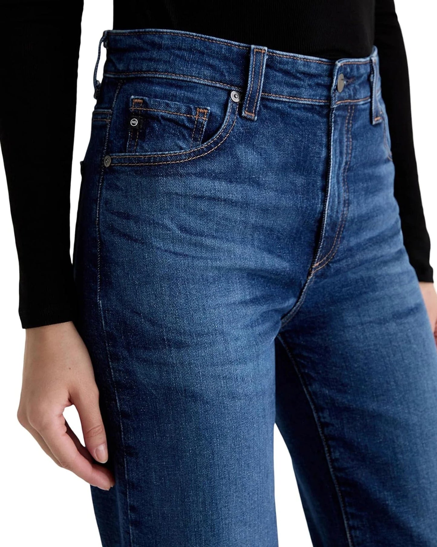 AG Saige Wide Leg Crop Jeans in Veiled Wash size 28