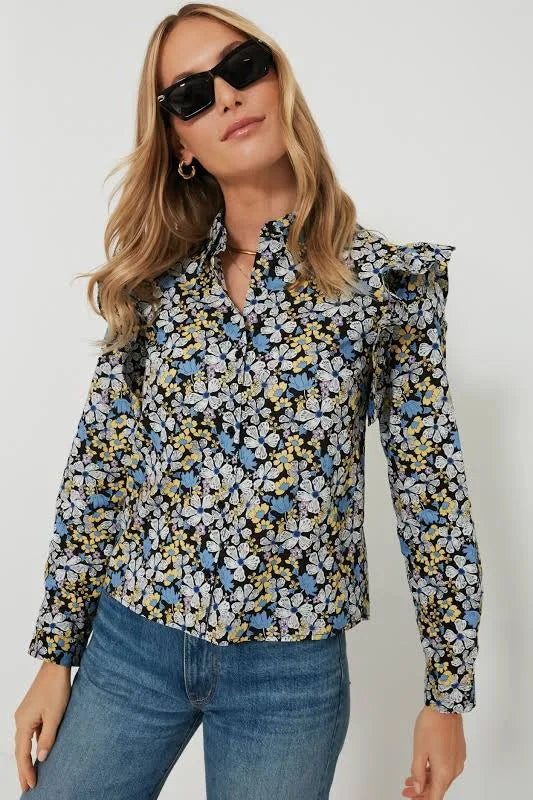 Hyacinth House Floral Primrose Blouse size S