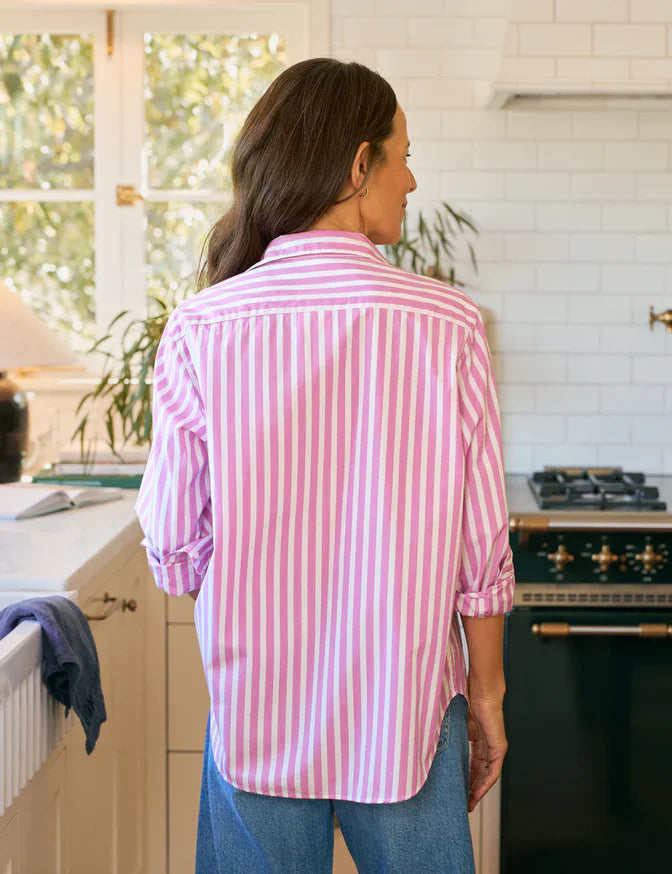 Frank and Eileen Silvio Striped Pink Button-Up Shirt size S