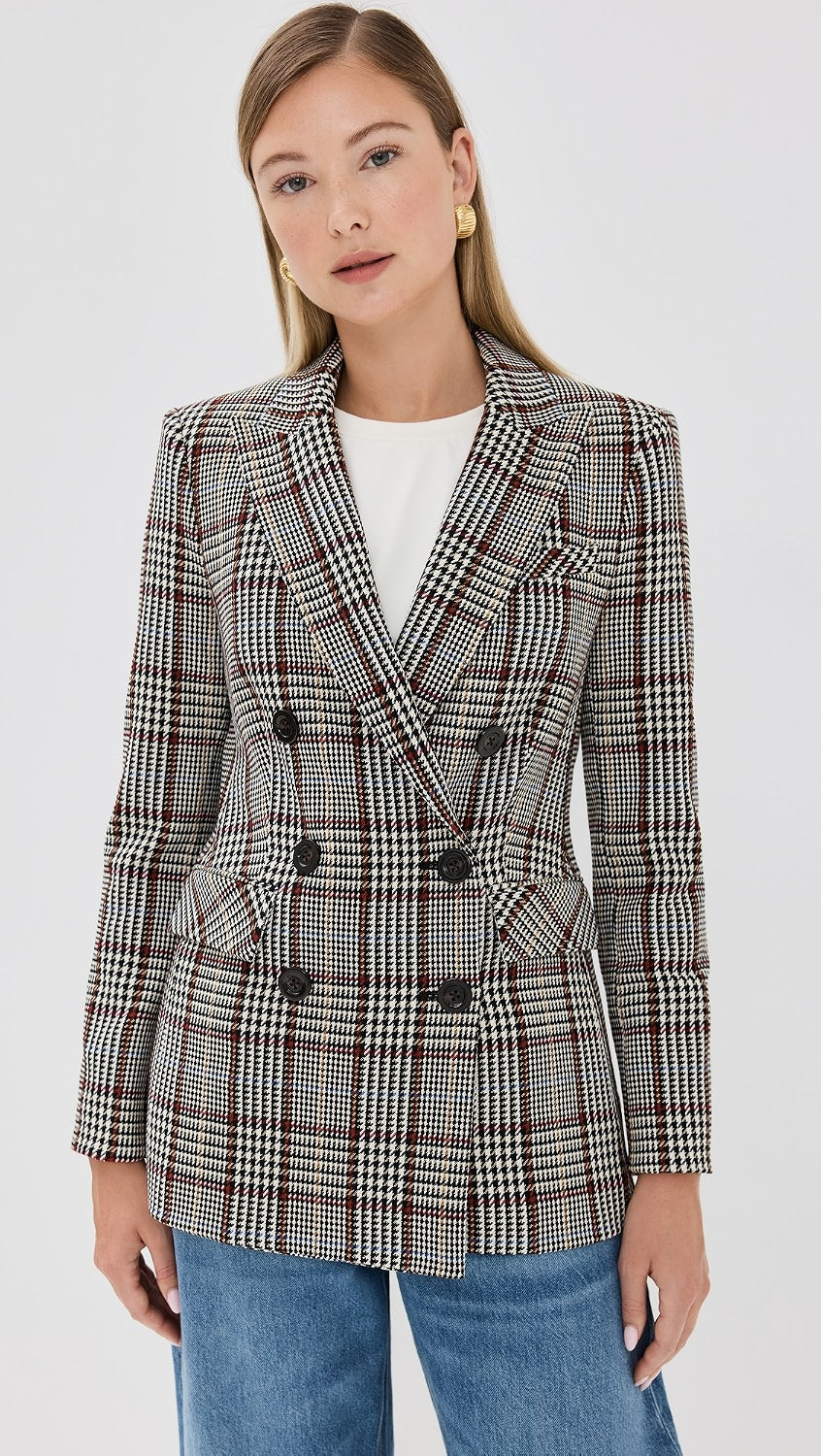 Veronica Beard Ellette Dickey Jacket Blazer in Black Multi size 4