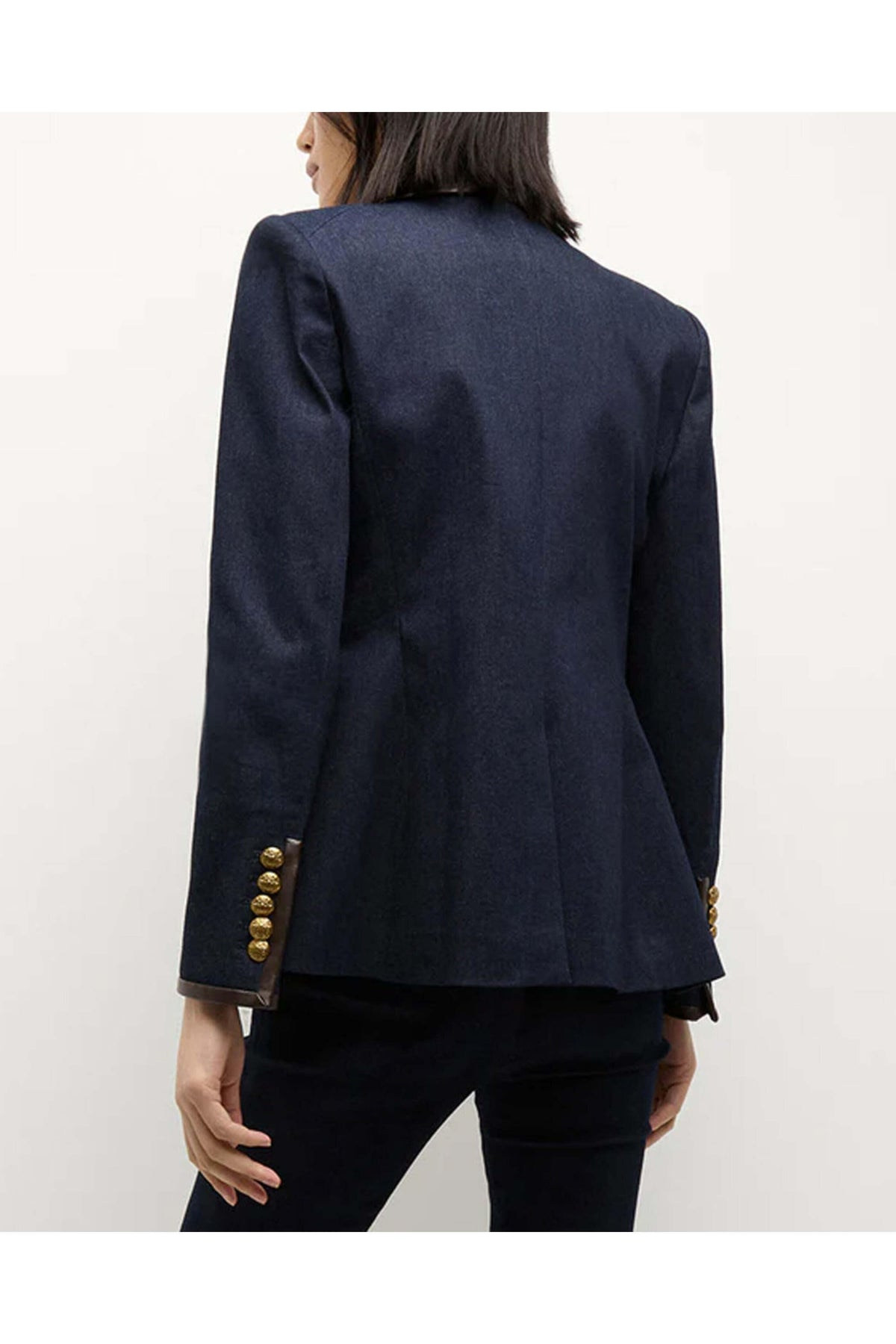 Veronica Beard Miller Denim Dickey Blazer Jacket in Midnight Wash size 16