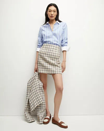 Veronica Beard Roman Checked Cotton-Blend Tweed Mini Skirt size 2
