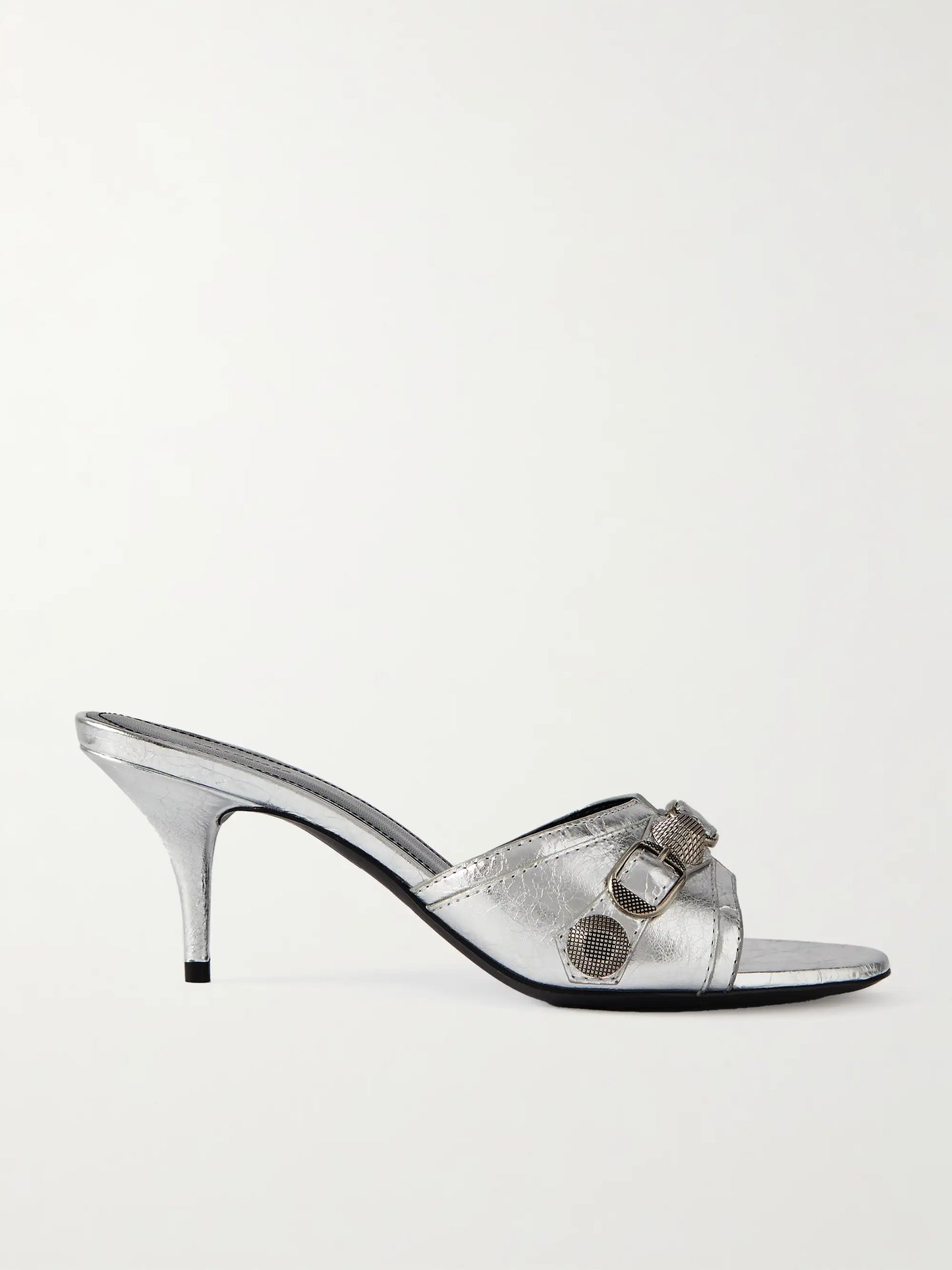 Balenciaga Cagole metallic leather mules size 37.5